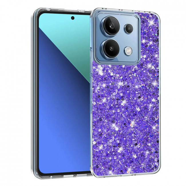 Techsuit Xiaomi Redmi Note 13 4G - Sparkly Glitter - Σκληρή Θήκη με Πλαίσιο Σιλικόνης - Purple