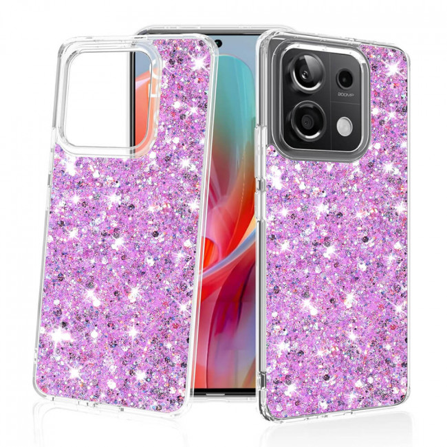 Techsuit Xiaomi Redmi Note 13 Pro 5G / Poco X6 - Sparkly Glitter - Σκληρή Θήκη με Πλαίσιο Σιλικόνης - Magenta