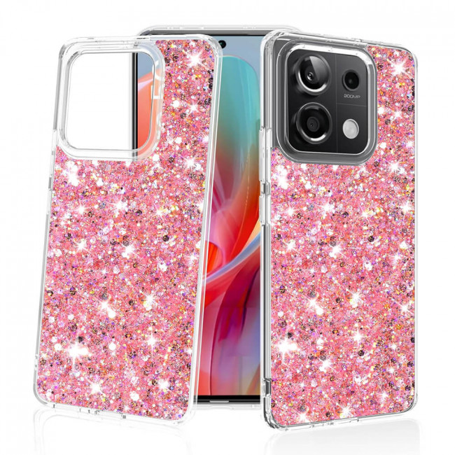 Techsuit Xiaomi Redmi Note 13 Pro 5G / Poco X6 - Sparkly Glitter - Σκληρή Θήκη με Πλαίσιο Σιλικόνης - Pink