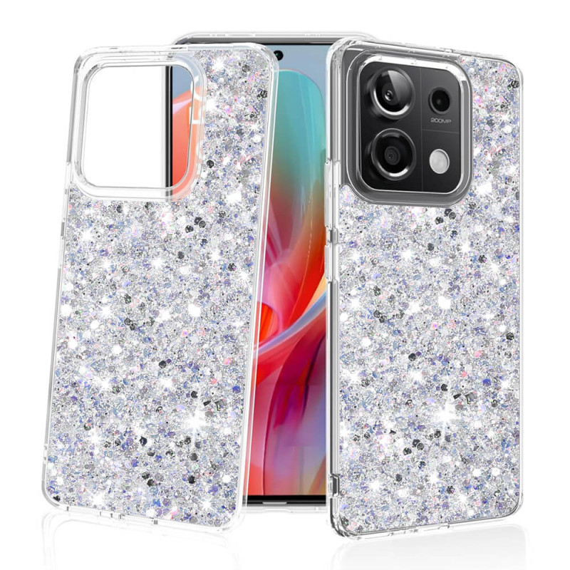 Techsuit Xiaomi Redmi Note 13 Pro 5G / Poco X6 - Sparkly Glitter - Σκληρή Θήκη με Πλαίσιο Σιλικόνης - White