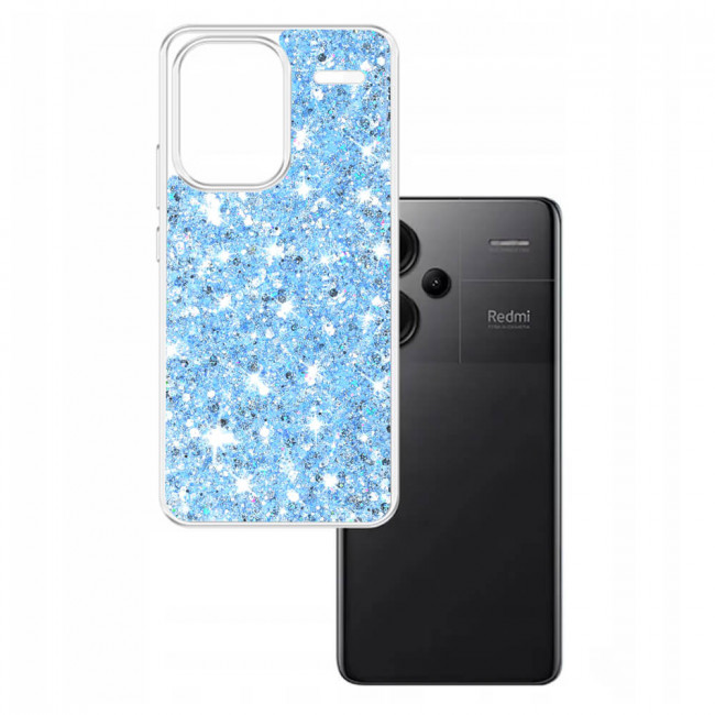 Techsuit Xiaomi Redmi Note 13 Pro+ 5G - Sparkly Glitter - Σκληρή Θήκη με Πλαίσιο Σιλικόνης - Blue