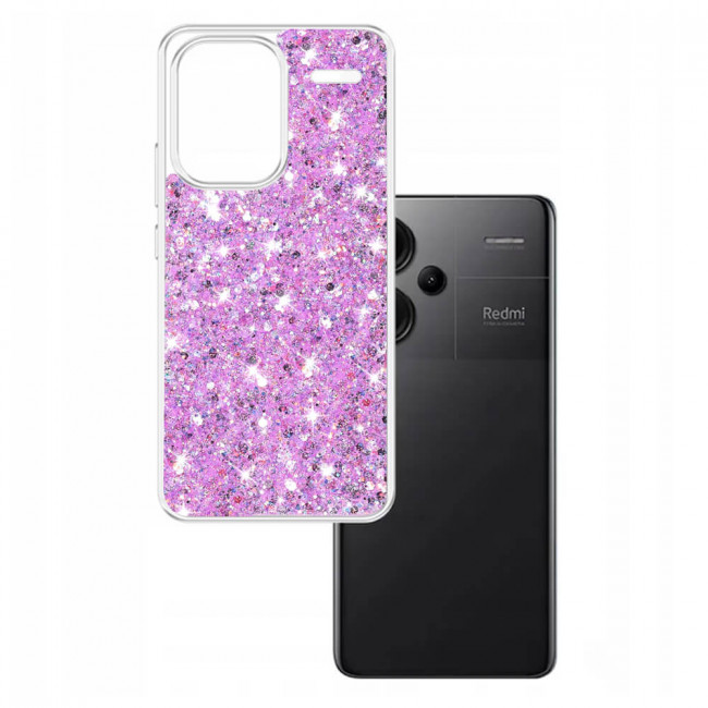 Techsuit Xiaomi Redmi Note 13 Pro+ 5G - Sparkly Glitter - Σκληρή Θήκη με Πλαίσιο Σιλικόνης - Magenta