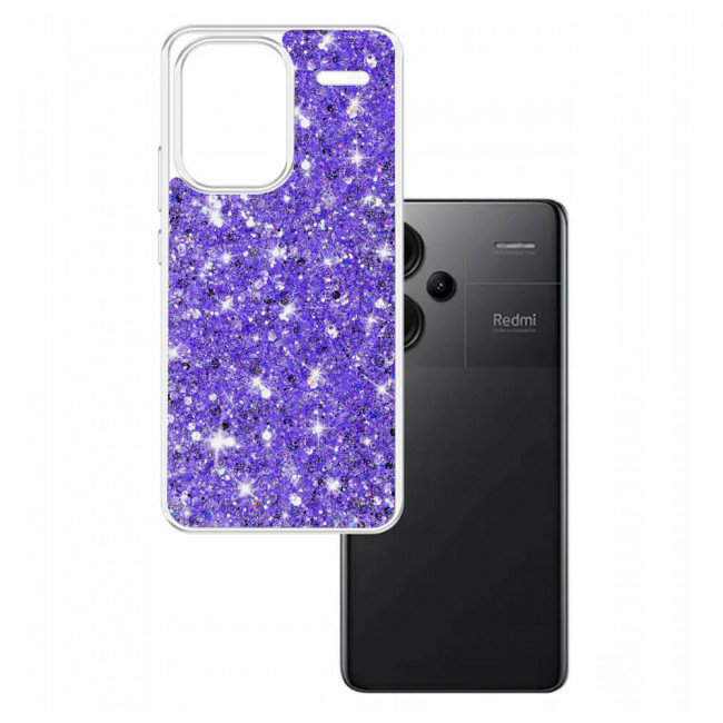 Techsuit Xiaomi Redmi Note 13 Pro+ 5G - Sparkly Glitter - Σκληρή Θήκη με Πλαίσιο Σιλικόνης - Purple