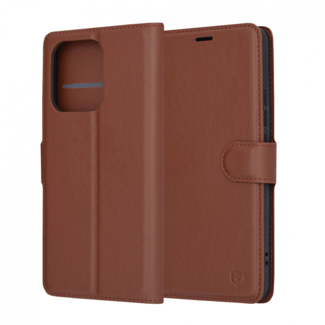 Techsuit Xiaomi Redmi Note 13 4G - Leather Folio - Θήκη Πορτοφόλι από Δερματίνη με Stand - Brown