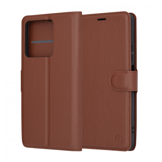 Techsuit Xiaomi Redmi Note 13 5G - Leather Folio - Θήκη Πορτοφόλι από Δερματίνη με Stand - Brown