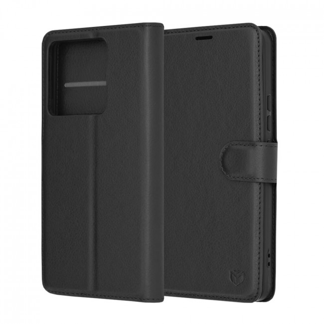 Techsuit Xiaomi Redmi Note 13 Pro 5G / Poco X6 - Leather Folio - Θήκη Πορτοφόλι από Δερματίνη με Stand - Black