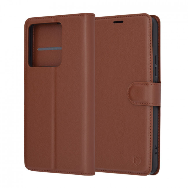 Techsuit Xiaomi Redmi Note 13 Pro 5G / Poco X6 - Leather Folio - Θήκη Πορτοφόλι από Δερματίνη με Stand - Brown