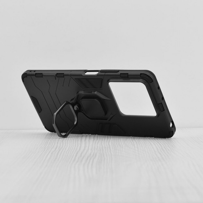 Techsuit Xiaomi Redmi Note 13 5G - Silicone Shield - Σκληρή Θήκη με Δαχτυλίδι Συγκράτησης - Black