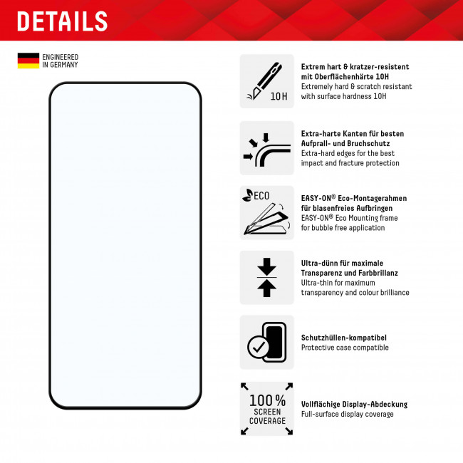 Displex Samsung Galaxy A35 5G / A55 5G / M35 - Premium Προστασία Οθόνης - Full Screen Αντιχαρακτικό Γυαλί Tempered Glass - Διάφανο / Μαύρο