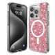 Techsuit iPhone 15 Pro Max - MagSafe - Sparkly Glitter - Σκληρή Θήκη με Πλαίσιο Σιλικόνης - Pink