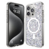 Techsuit iPhone 15 Pro - MagSafe - Sparkly Glitter - Σκληρή Θήκη με Πλαίσιο Σιλικόνης - White