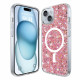 Techsuit iPhone 15 - MagSafe - Sparkly Glitter - Σκληρή Θήκη με Πλαίσιο Σιλικόνης - Pink