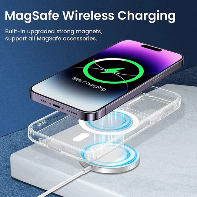 Techsuit iPhone 15 Pro - MagSafe Pro - Σκληρή Θήκη με Πλαίσιο Σιλικόνης - Transparent