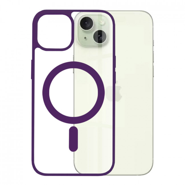 Techsuit iPhone 15 Plus - MagSafe Pro - Σκληρή Θήκη με Πλαίσιο Σιλικόνης - Purple