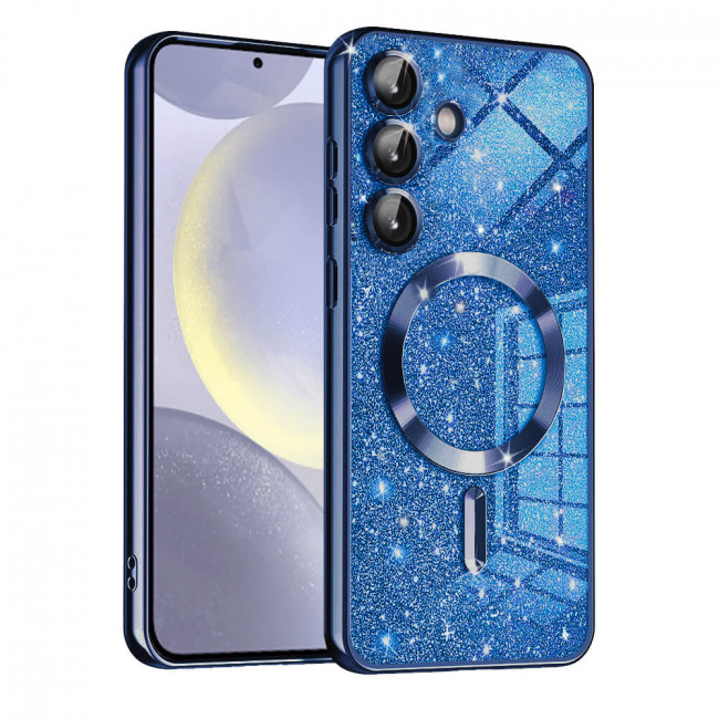 Techsuit Samsung Galaxy S24 - MagSafe - Luxury Glitter - Θήκη Σιλικόνης - Deep Blue