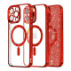 Techsuit iPhone 15 Pro Max - MagSafe - Luxury Glitter - Θήκη Σιλικόνης - Red