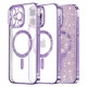 Techsuit iPhone 15 Pro - MagSafe - Luxury Glitter - Θήκη Σιλικόνης - Light Purple