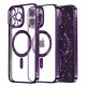 Techsuit iPhone 15 Pro - MagSafe - Luxury Glitter - Θήκη Σιλικόνης - Deep Purple