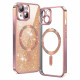 Techsuit iPhone 15 Plus - MagSafe - Luxury Glitter - Θήκη Σιλικόνης - Rose Gold