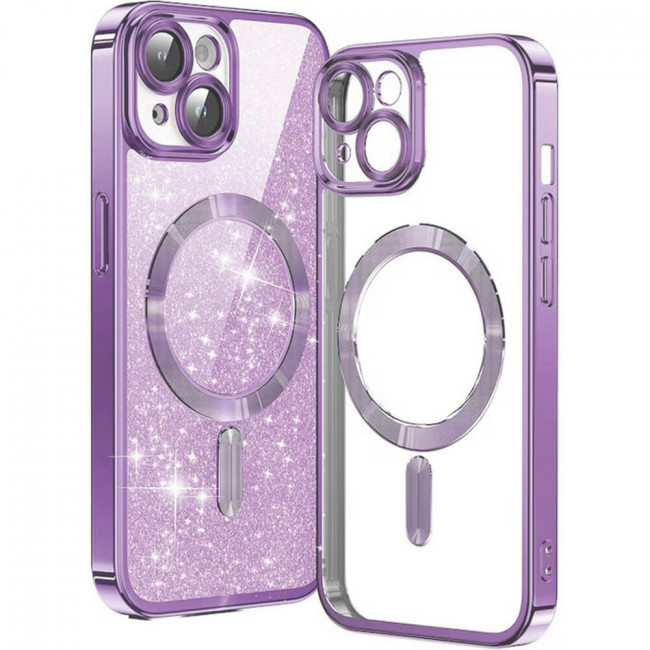 Techsuit iPhone 15 Plus - MagSafe - Luxury Glitter - Θήκη Σιλικόνης - Light Purple