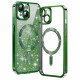 Techsuit iPhone 15 - MagSafe - Luxury Glitter - Θήκη Σιλικόνης - Deep Green