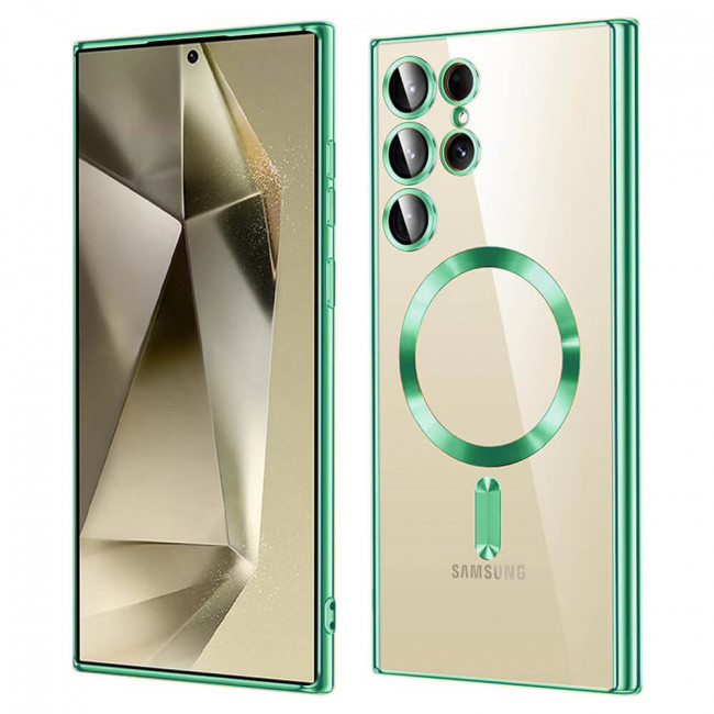 Techsuit Samsung Galaxy S24 Ultra - Luxury Crystal MagSafe - Θήκη Σιλικόνης - Light Green