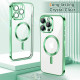 Techsuit iPhone 15 Pro Max - Luxury Crystal MagSafe - Θήκη Σιλικόνης - Light Green