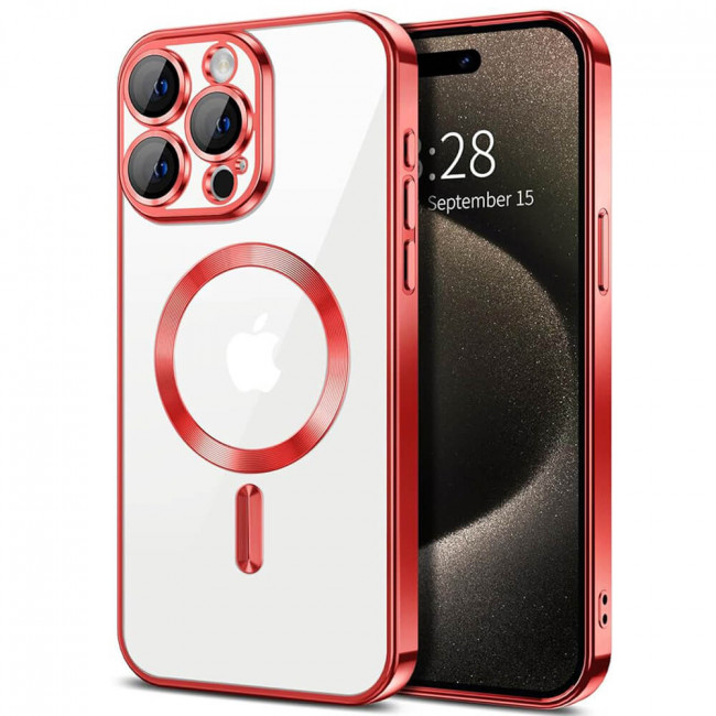 Techsuit iPhone 15 Pro - Luxury Crystal MagSafe - Θήκη Σιλικόνης - Red