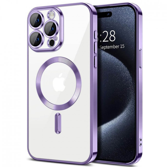 Techsuit iPhone 15 Pro - Luxury Crystal MagSafe - Θήκη Σιλικόνης - Light Purple