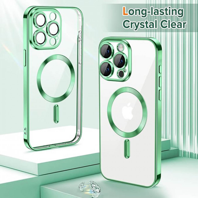 Techsuit iPhone 15 Pro - Luxury Crystal MagSafe - Θήκη Σιλικόνης - Light Green