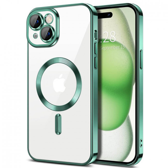 Techsuit iPhone 15 Plus - Luxury Crystal MagSafe - Θήκη Σιλικόνης - Light Green