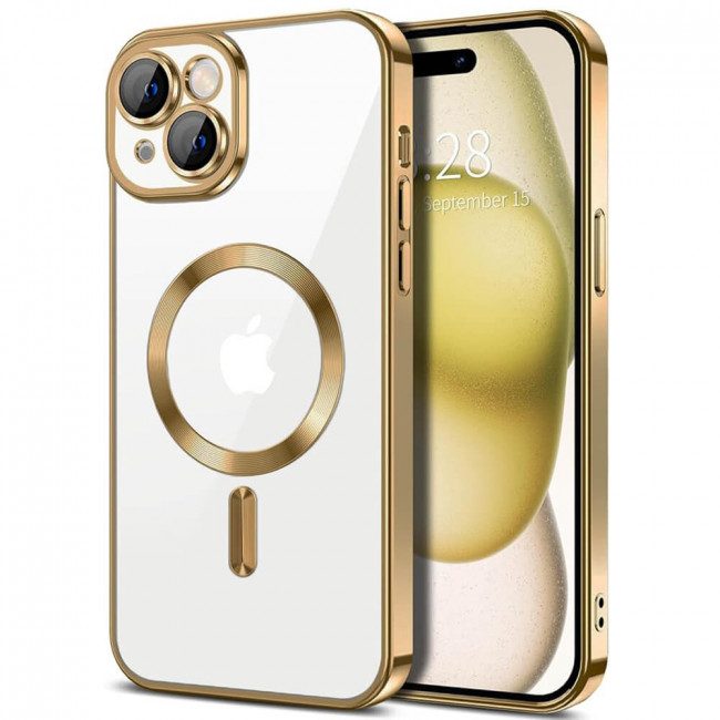 Techsuit iPhone 15 Plus - Luxury Crystal MagSafe - Θήκη Σιλικόνης - Gold