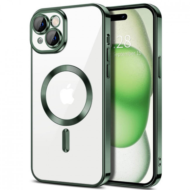 Techsuit iPhone 15 Plus - Luxury Crystal MagSafe - Θήκη Σιλικόνης - Deep Green