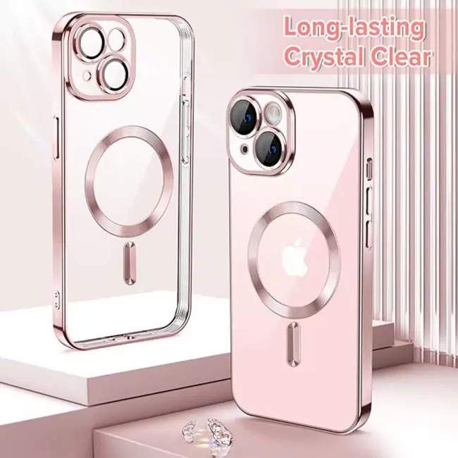 Techsuit iPhone 15 - Luxury Crystal MagSafe - Θήκη Σιλικόνης - Pink