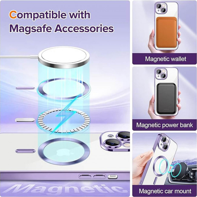 Techsuit iPhone 15 - Luxury Crystal MagSafe - Θήκη Σιλικόνης - Light Purple