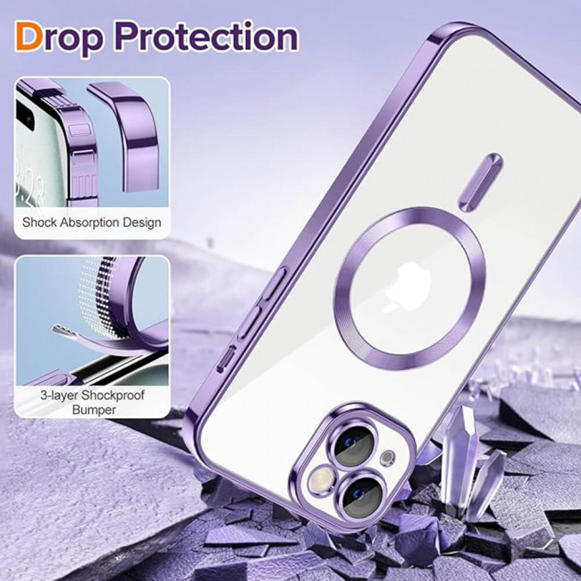 Techsuit iPhone 15 - Luxury Crystal MagSafe - Θήκη Σιλικόνης - Light Purple