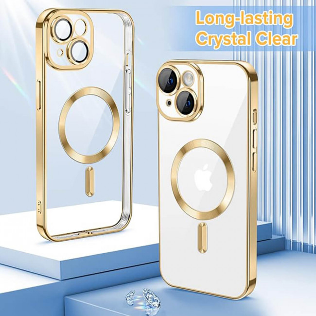 Techsuit iPhone 15 - Luxury Crystal MagSafe - Θήκη Σιλικόνης - Gold