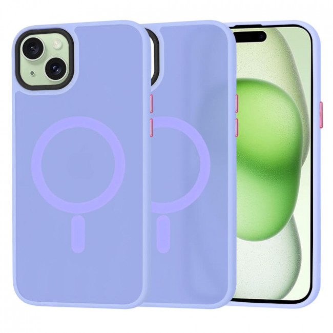 Techsuit iPhone 15 Plus - HaloFrost MagSafe - Σκληρή Θήκη με Πλαίσιο Σιλικόνης - Light Purple