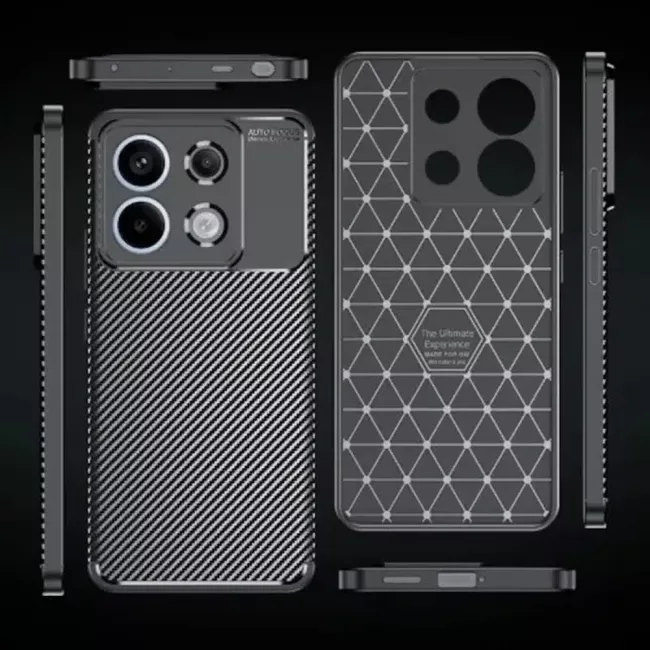 Techsuit Xiaomi Redmi Note 13 5G - CarbonFiber - Θήκη Σιλικόνης - Black