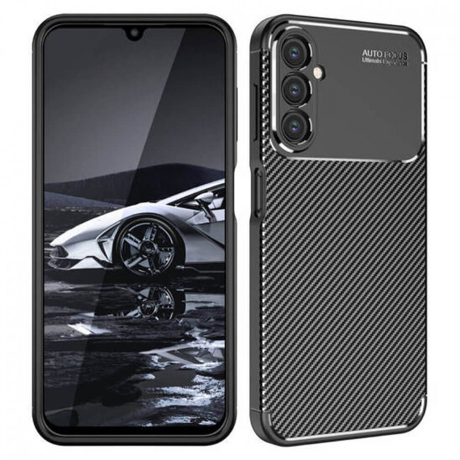 Techsuit Samsung Galaxy A15 4G / A15 5G - CarbonFiber - Θήκη Σιλικόνης - Black