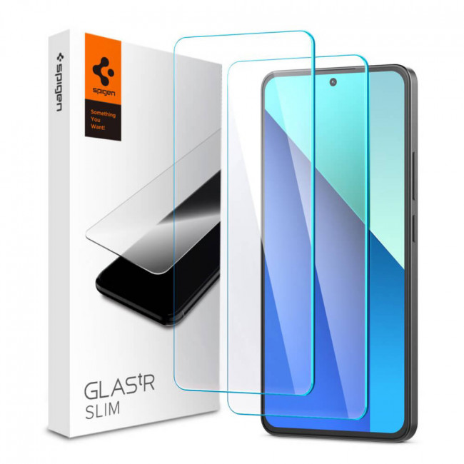 Spigen Xiaomi Redmi Note 13 4G - Glas.tR Slim - Προστασία Οθόνης - Αντιχαρακτικό Γυαλί - 2 Τεμάχια - Διάφανο