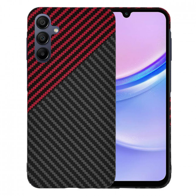 Techsuit Samsung Galaxy A15 4G / A15 5G Σκληρή Θήκη Carbonite FiberShell - Red Vortex