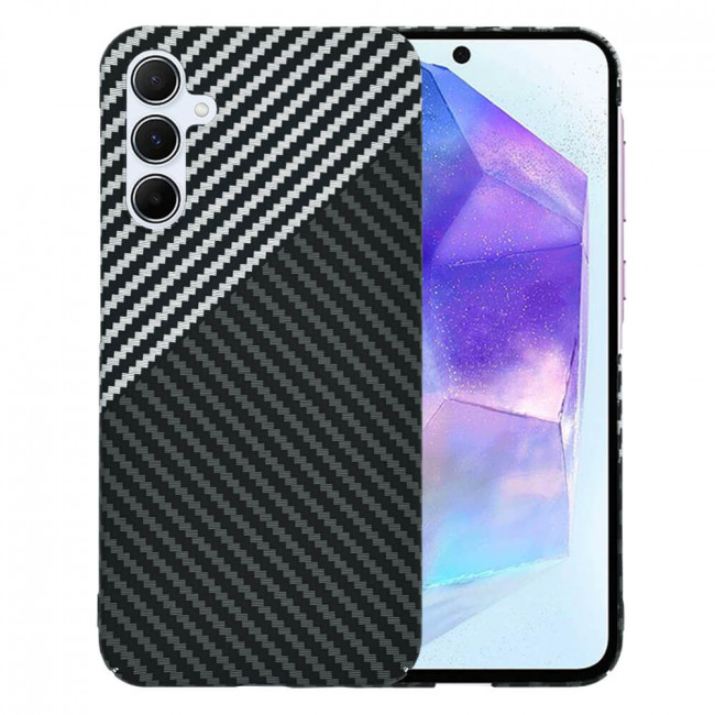 Techsuit Samsung Galaxy A55 5G Σκληρή Θήκη Carbonite FiberShell - Stealth Gray