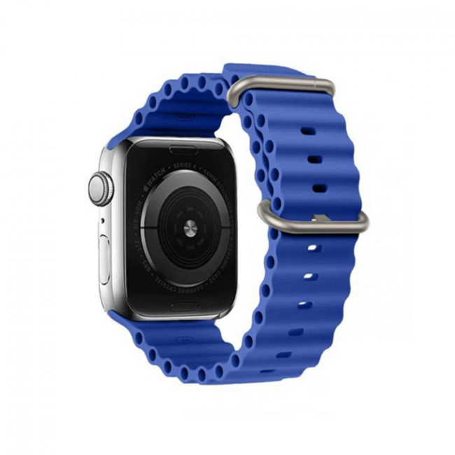 Techsuit Λουράκι Apple Watch 2 / 3 / 4 / 5 / 6 / 7 / 8 / 9 / SE / SE 2 / Ultra / Ultra 2 - 42 / 44 / 45 / 49 mm Watchband W038 Σιλικόνης - Blue