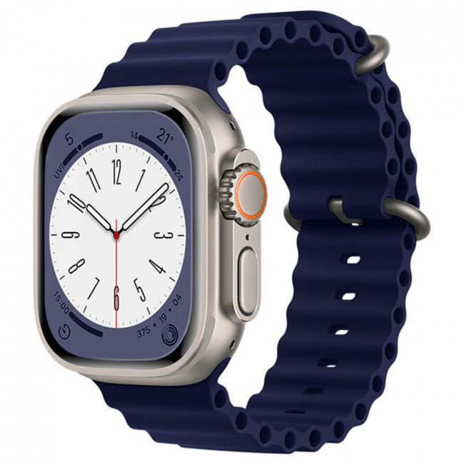 Techsuit Λουράκι Apple Watch 2 / 3 / 4 / 5 / 6 / 7 / 8 / 9 / 10 / SE - 38 / 40 / 41 / 42 mm Watchband W038 Σιλικόνης - Dark Blue