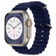 Techsuit Λουράκι Apple Watch 2 / 3 / 4 / 5 / 6 / 7 / 8 / 9 / 10 / SE - 38 / 40 / 41 / 42 mm Watchband W038 Σιλικόνης - Dark Blue