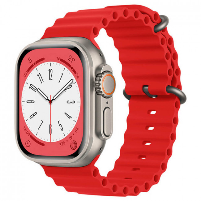 Techsuit Λουράκι Apple Watch 2 / 3 / 4 / 5 / 6 / 7 / 8 / 9 / 10 / SE - 38 / 40 / 41 / 42 mm Watchband W038 Σιλικόνης - Red