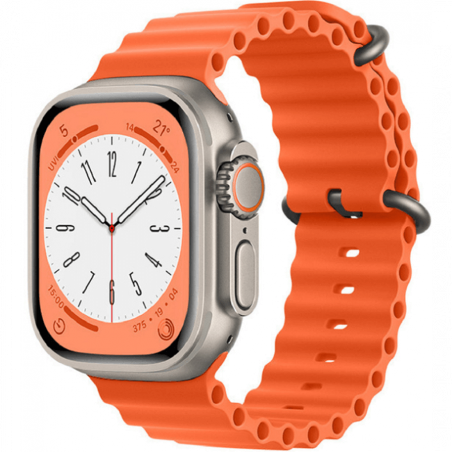 Techsuit Λουράκι Apple Watch 2 / 3 / 4 / 5 / 6 / 7 / 8 / 9 / SE / SE 2 / Ultra / Ultra 2 - 42 / 44 / 45 / 49 mm Watchband W038 Σιλικόνης - Orange