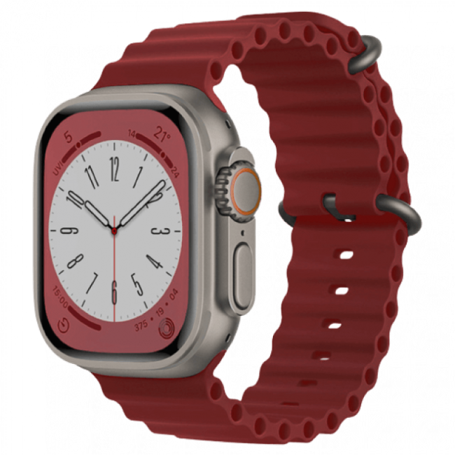 Techsuit Λουράκι Apple Watch 2 / 3 / 4 / 5 / 6 / 7 / 8 / 9 / SE / SE 2 / Ultra / Ultra 2 - 42 / 44 / 45 / 49 mm Watchband W038 Σιλικόνης - Wine Red