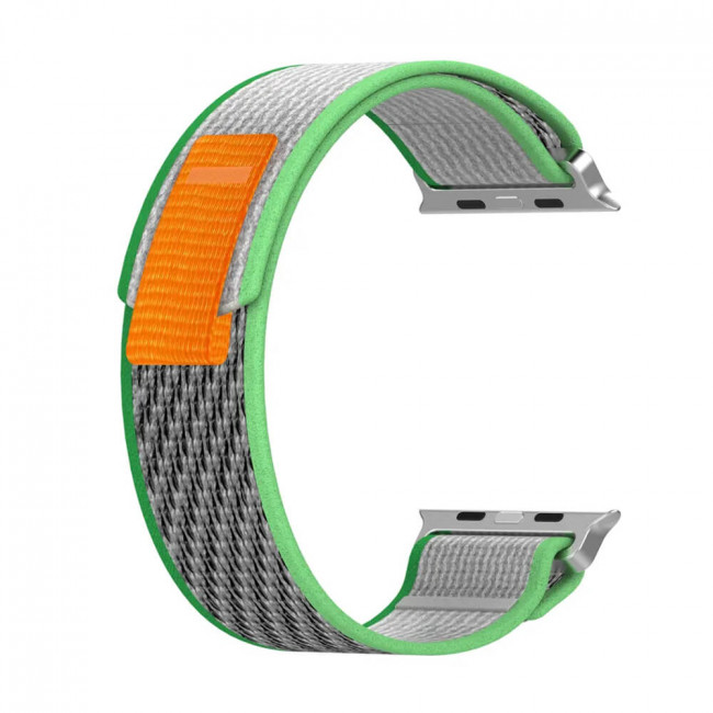 Techsuit Λουράκι Apple Watch 4 / 5 / 6 / 7 / 8 / 9 / 10 / SE / ULTRA 1 / ULTRA 2 - 44 / 45 / 46 / 49 mm Watchband W039 Nylon - Green / Gray